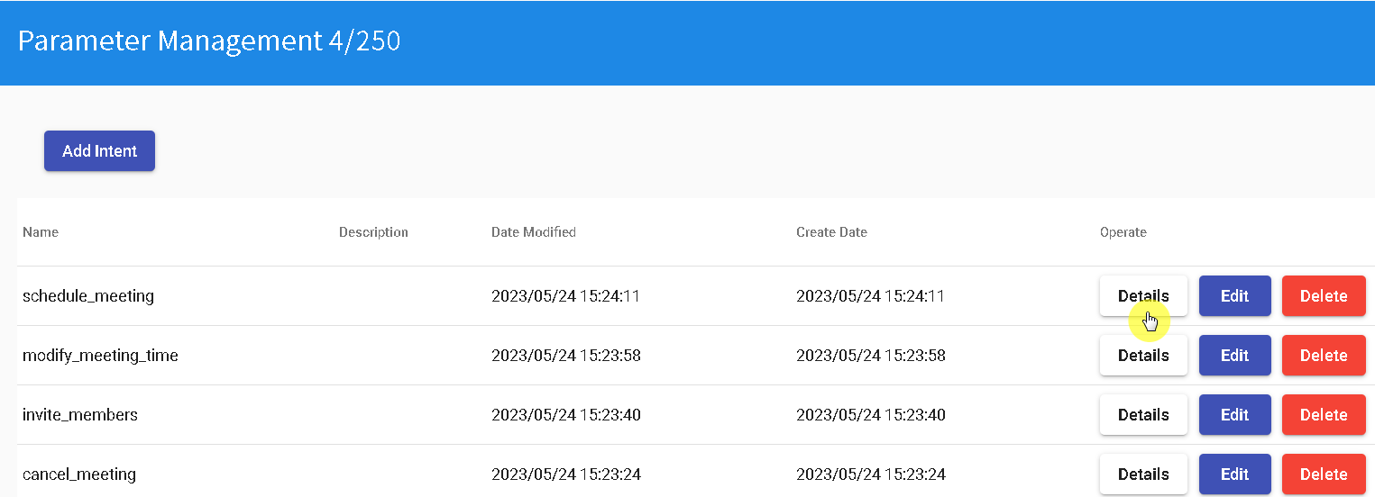 DMflow Intent Example-Schedule Meeting