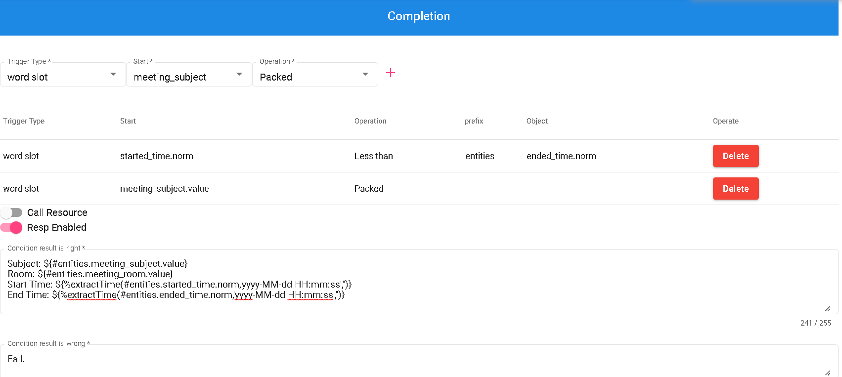 DMflow Intent Example-Schedule Meeting