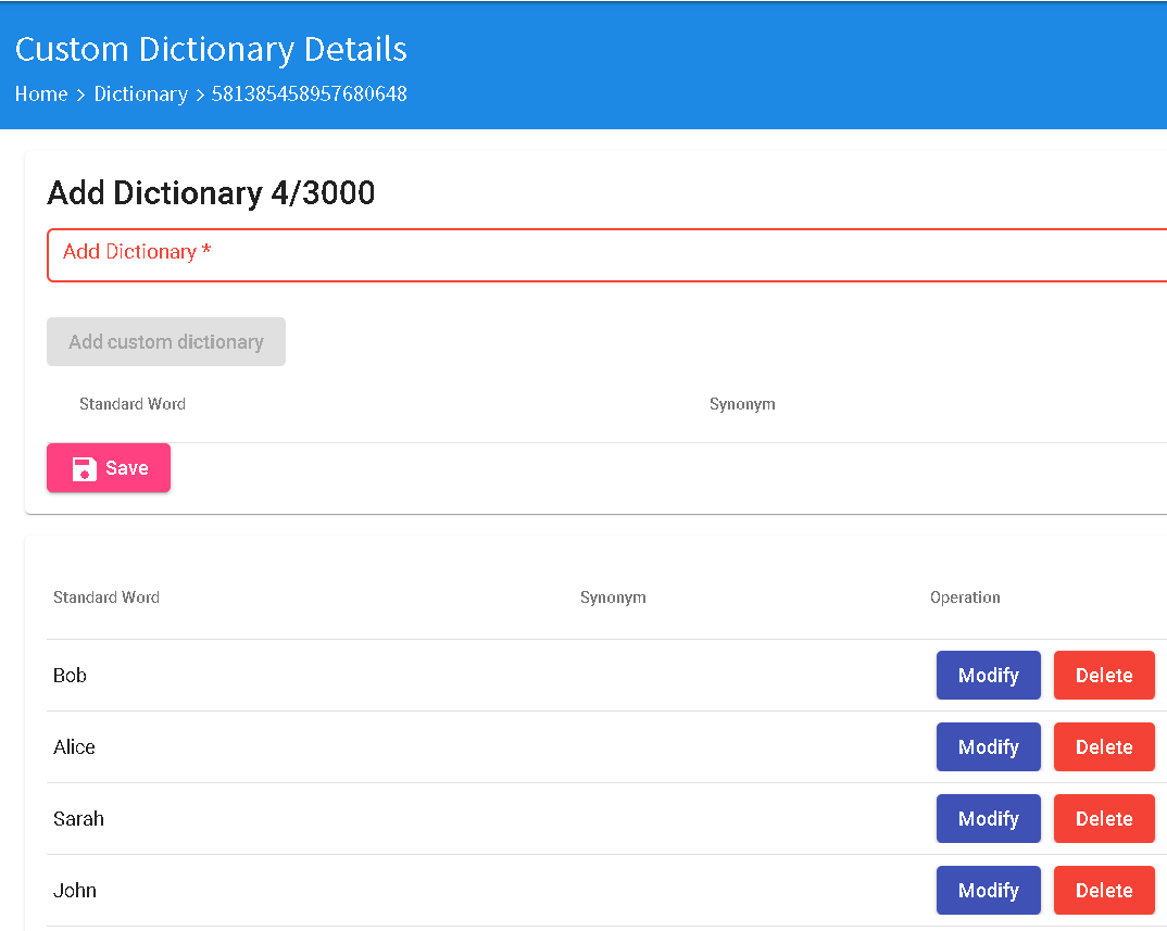 DMflow Intent Example-Building Requirement Dictionaries